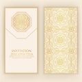 Invitation, cards with ethnic arabesque elements. Arabesque style design. Business cards.