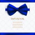 Invitation decorative card with blue bow