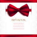 Invitation decorative card with red bow