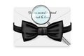 An invitation envelope for a man's day party. Vector black bow tie. Design for a real man Father's Day Template.