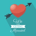 invitation we are getting married heart shadow