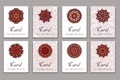 Invitation graphic card with mandala. Decorative ornament for card design: wedding, bithday, party, greeting. Vintage mandala elem Royalty Free Stock Photo