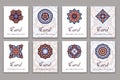 Invitation graphic card with mandala. Decorative ornament for card design: wedding, bithday, party, greeting. Vintage mandala elem Royalty Free Stock Photo