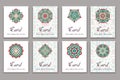 Invitation graphic card with mandala. Decorative ornament for card design: wedding, bithday, party, greeting. Vintage mandala elem Royalty Free Stock Photo