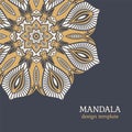 Invitation graphic card with mandala. Vintage decorative elements