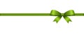 Invitation, Greeting or Gift Card With Green Ribbon And A Bow. Gift Voucher Template with plac