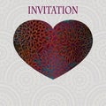 Invitation heart with floral pattern