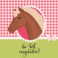 Invitation with a horse Royalty Free Stock Photo