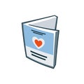 Invitation love card icon in cartoon style Royalty Free Stock Photo