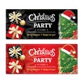 Invitation merry christmas party poster banner and card design t Royalty Free Stock Photo