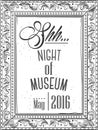 Invitation for the night in a museum in the frame for a picture