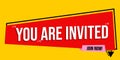 invitation promotion banner with text you are invited.