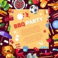 Invitation template of flat design barbecue