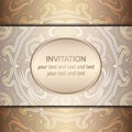 Vector card with rich golden pattern