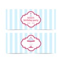 An invitation to a birthday party in the style of a pink circus. Ticket. Vector Royalty Free Stock Photo