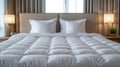 An Invitation To Embrace Comfort A King Size Mattress With Fluffy White Pillows, Perfect For Relaxation And Rest
