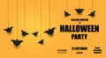 Invitation to Halloween party with bat,