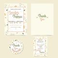 Invitation or wedding card with adorable floral background.