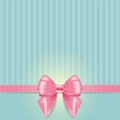 Invitation wirh pink bow. Gift card