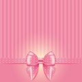 Invitation wirh pink bow. Gift card