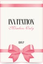 Invitation wirh pink bow