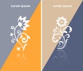 Invitational business card or web banner with abstract flower icon