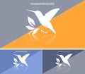 Invitational business card or web banner with humming bird icon