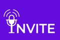 Invite to audio chat. Microphone vector icon