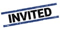 INVITED text on black-blue rectangle stamp sign