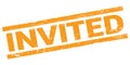 INVITED text on orange rectangle stamp sign