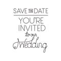 Invited wedding with hand made font