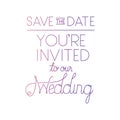 Invited wedding with hand made font