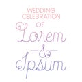 Invited wedding with hand made font