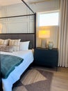 Cozy Bedroom Retreat with Stylish Upholstered Headboard