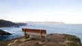 Inviting bench in Loiba cliffs, Galicia, Spain