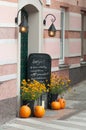 Inviting cafe entrance