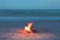 campfire on the beach during the summer, bring back fond memories Royalty Free Stock Photo