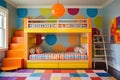 Inviting Colorful room kids tent. Generate Ai Royalty Free Stock Photo