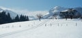 Inviting cross country ski tracks in winters Austria Royalty Free Stock Photo