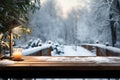 An inviting desk space in wintertime, conducive to work and creativity Royalty Free Stock Photo