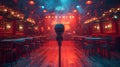 Empty stage at a cozy music venue with ambient lights. waiting for a performance. intimate concert setting. ideal for Royalty Free Stock Photo