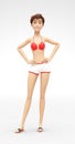 Inviting and Happy Jenny - 3D Cartoon Female Character Model - Smiling and Kind In Relaxed Manner