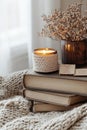 Cozy Reading Setup for Book Lovers Royalty Free Stock Photo