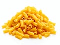 An Inviting Pile of Delicious Pasta on a Pure White Background: Perfect Comfort Food!