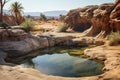 inviting rock pool in a desert landscape Royalty Free Stock Photo