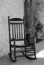 Inviting rocking chair on front porch Royalty Free Stock Photo