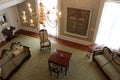 Welcoming scene of sitting room inside common area where people could meet, Oneida Community Mansion House, New York, 2018