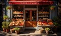 The inviting storefront of Carnets and Tomatoes Grocery Store beckons shoppers with its bountiful selection of vibrant fruits and