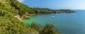 The inviting turquoise waters of a bay at Lerici, Italy