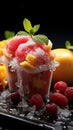 An inviting view of a frozen Brazilian fruit dessert, promising delightful flavors